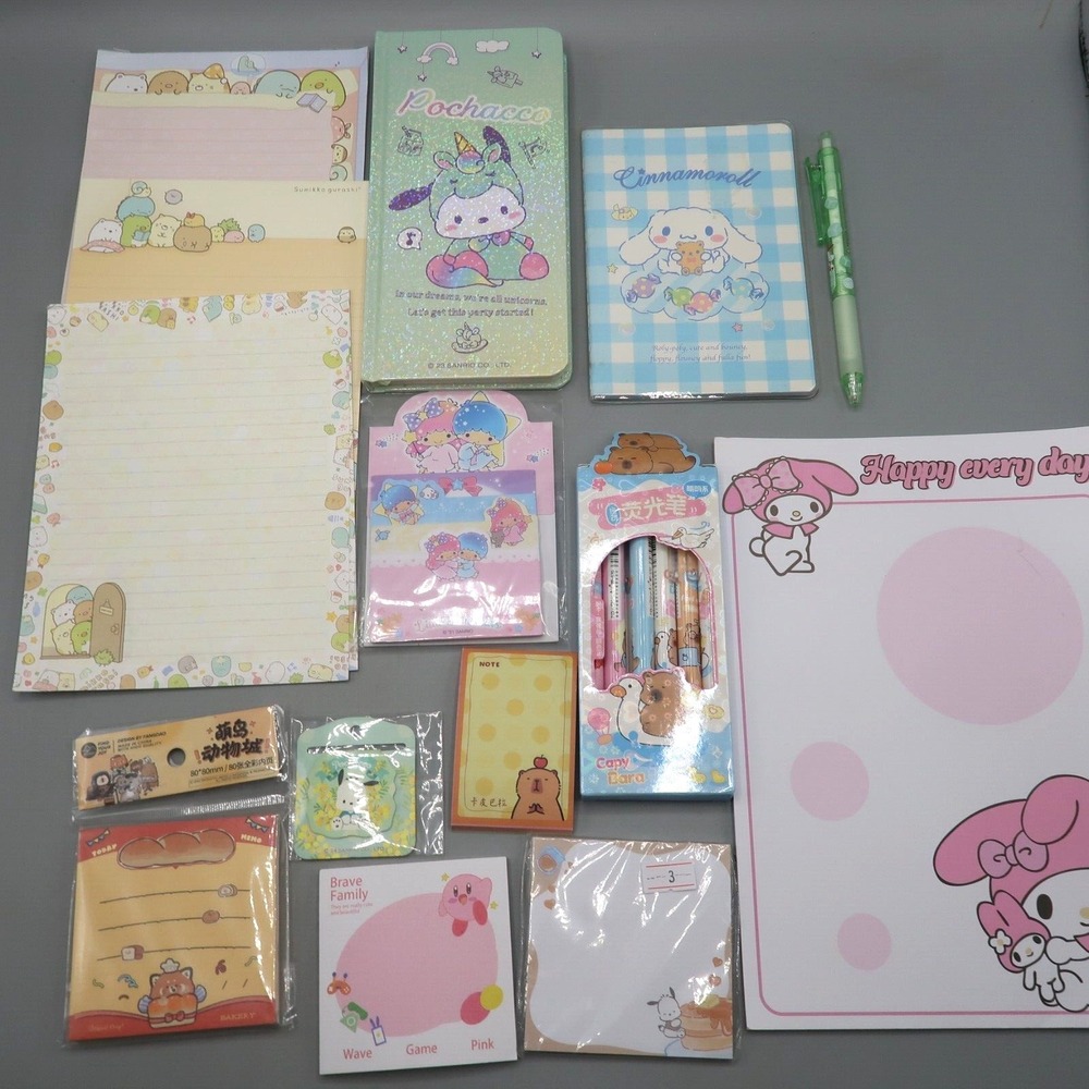 Pochacco Sanrio Stationary Lot Anime Pen Notepad Sticky Notes